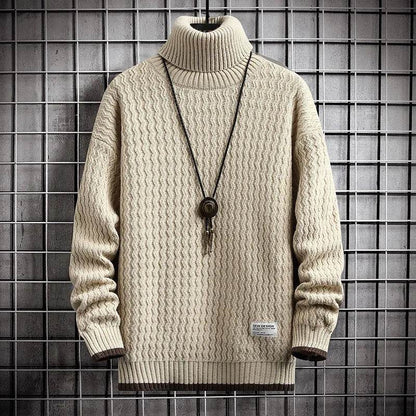 4XL-M Winter Mens Turtleneck Sweater Trend Thick Bottoming Sweater Men Solid Color Casual Jumper Sweater Male Warm Pullovers - Buy Center