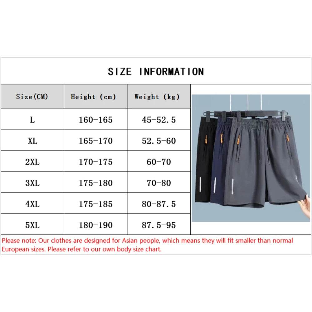 Men's Summer Casual Ice Silk Shorts - Quick Dry & Lightweight Design - Buy Center