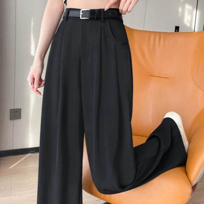 Elegant High Waist Wide Leg Trousers - Office Pants for Women - Buy Center