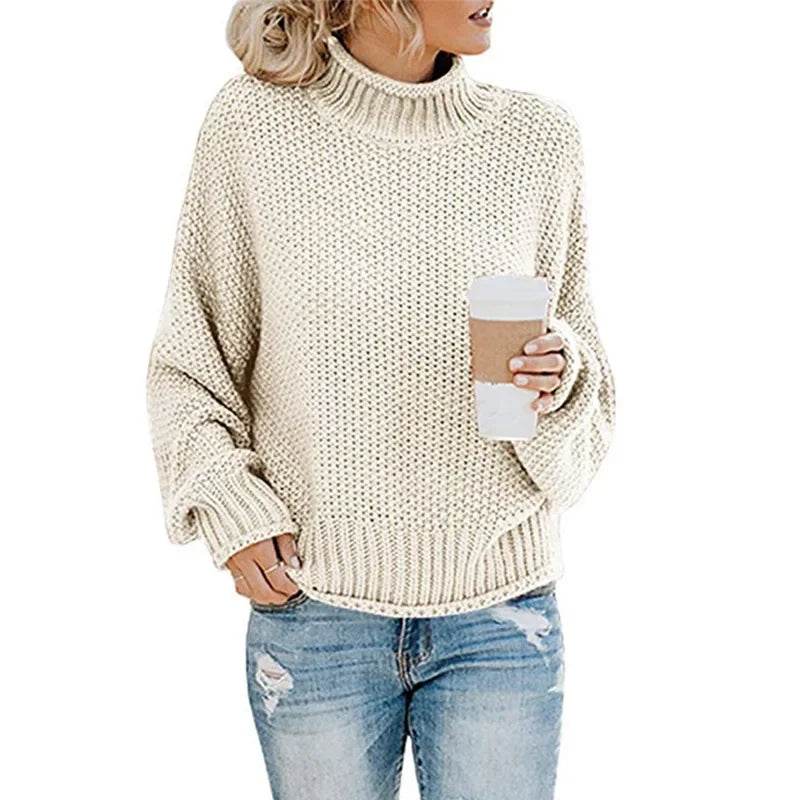 2023 Women's Long-Sleeved Turtleneck Sweater - Plus Size Pullover Top - Buy Center