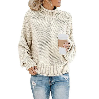 2023 Women's Long-Sleeved Turtleneck Sweater - Plus Size Pullover Top - Buy Center