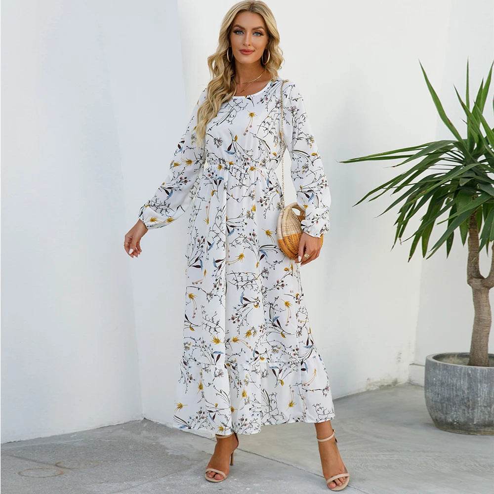 XIBUSANA Bohemian Chiffon Maxi Dress - Floral Print for Women - Buy Center