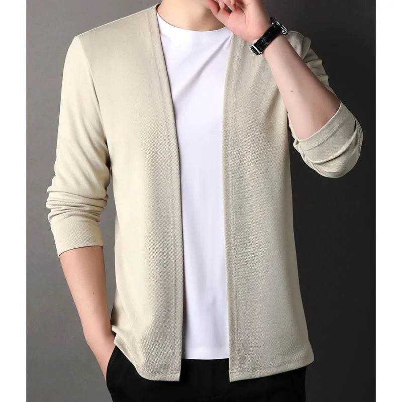 FAVOCENT Men's Knit Cardigan - Slim Fit Solid Color Casual Sweater - Buy Center