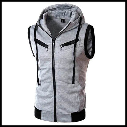 2023 Men's Hooded Sleeveless Cardigan Vest - Plus Size S-4XL Streetwear - Buy Center