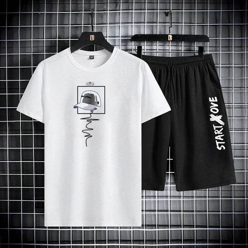 Men's Summer Quick-Drying Casual Tracksuit - Short Sleeve T-Shirt & Shorts - Buy Center