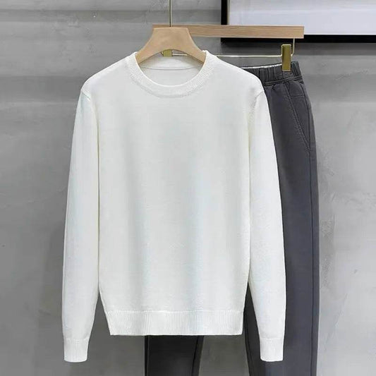 Autumn Winter Casual Pullover Sweater for Men - Solid Color & Loose Fit - Buy Center