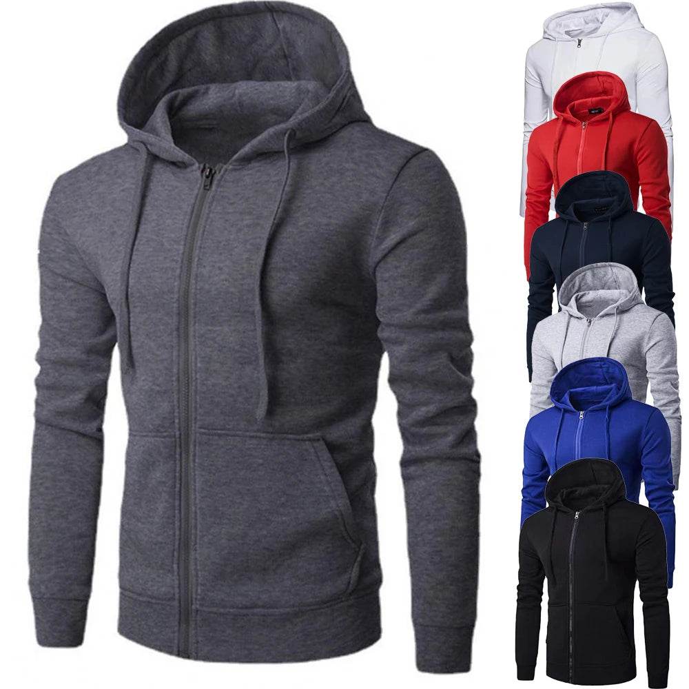 Men's Autumn Zipper Hoodie - Slim Fit Long Sleeve Sweatshirt Jacket - Buy Center