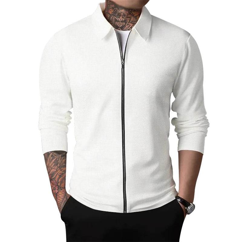 2024 Men's Casual Jackets - Spring & Autumn Zippered Polo Neck Style - Buy Center