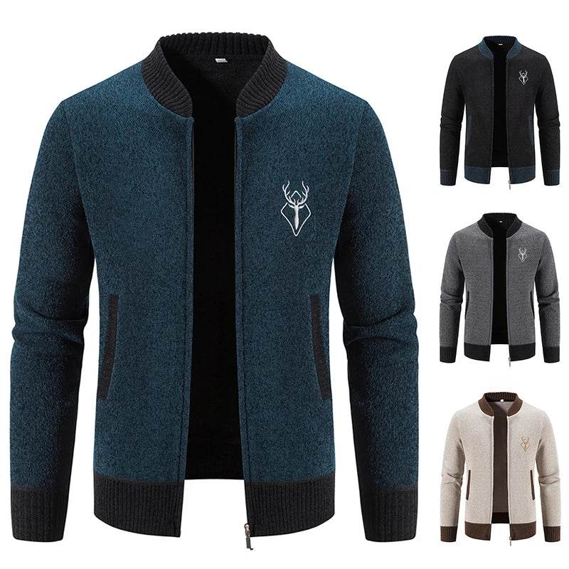 ENWEIGE Men's Knit Sweater Jacket - Casual Cold Weather Y2K Streetwear - Buy Center