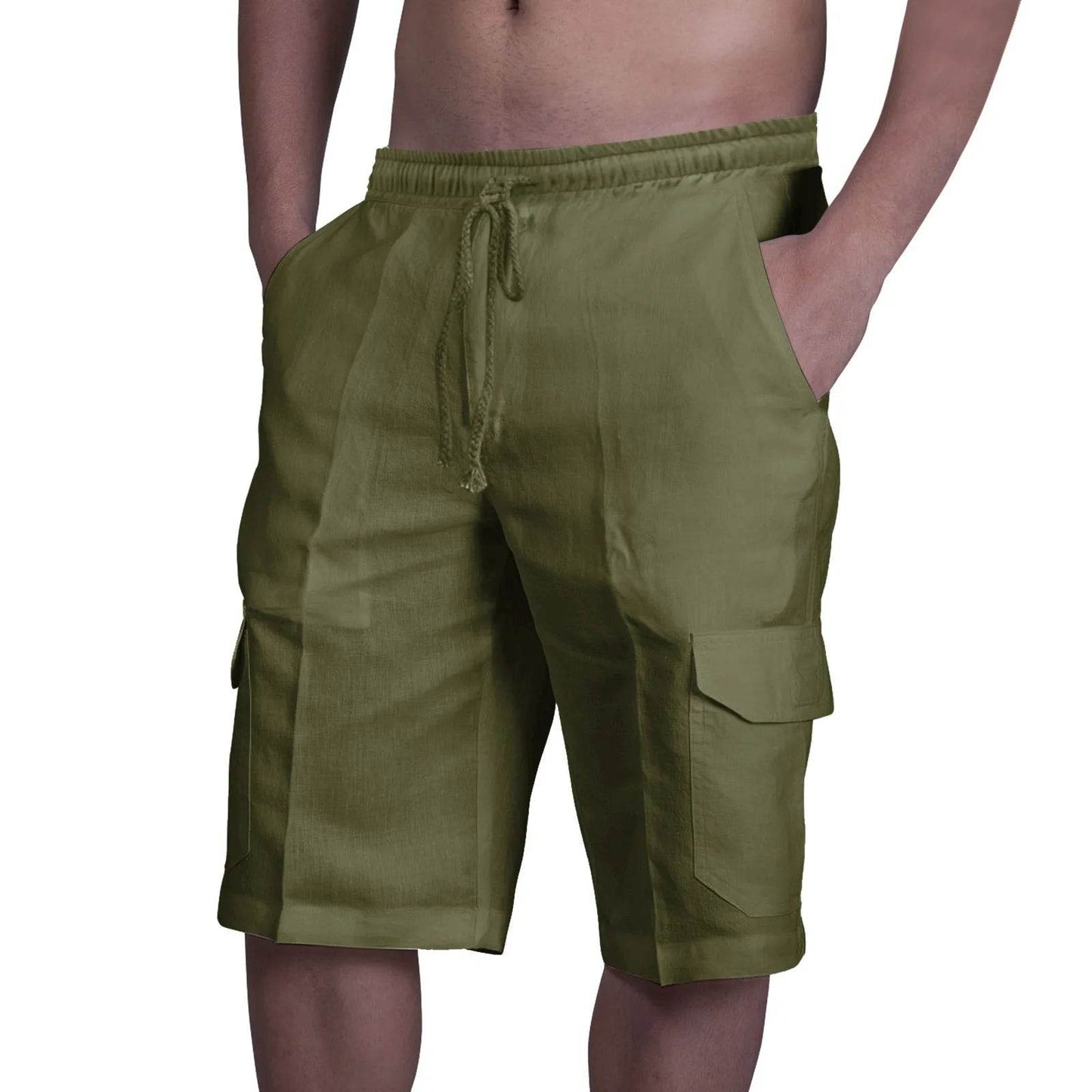Men's Casual Cotton and Linen Shorts - Comfortable Beach Overalls - Buy Center