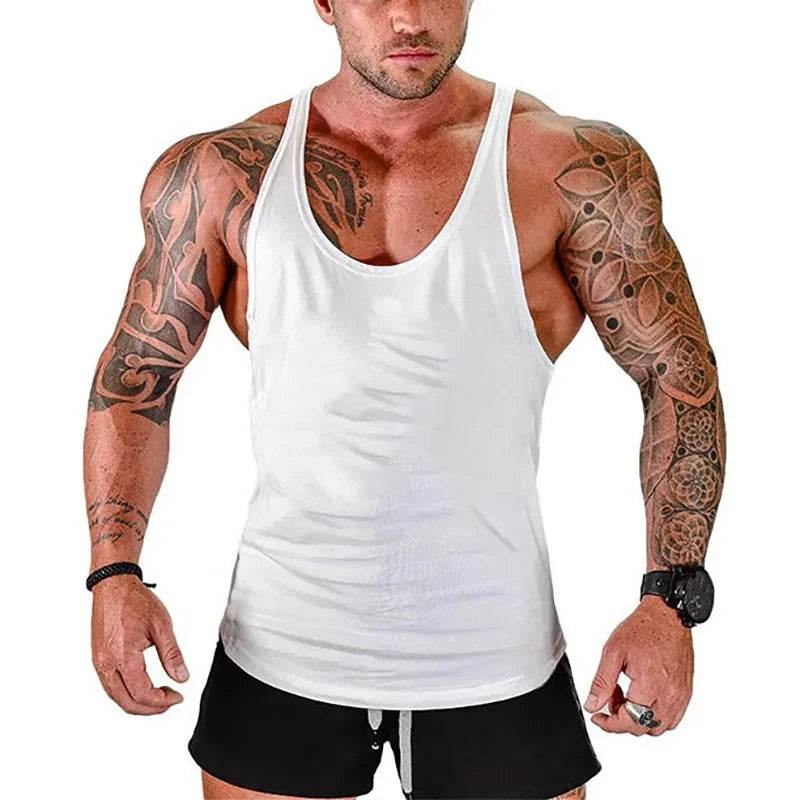 Men's Cotton Gym Singlet - V-Neck Bodybuilding Tank Top for Workouts - Buy Center