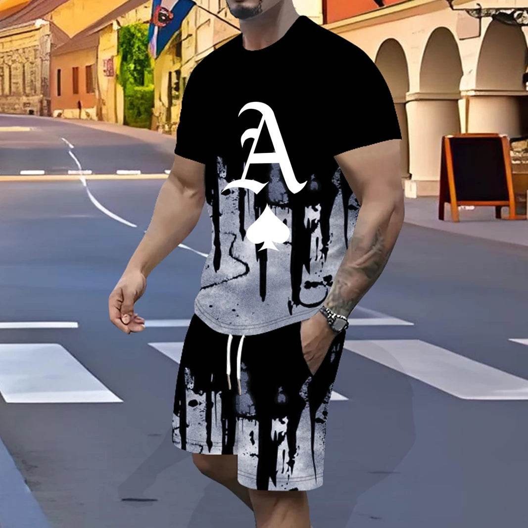 Men's Fast-Drying Sports Suit - 3D Gradual Change Polyester Design - Buy Center