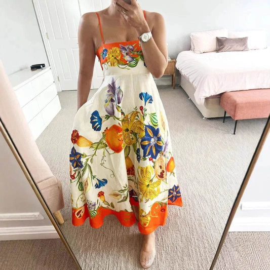 2024 Personalized Off-Shoulder Linen Dress - Lace Trim, Sleeveless Style - Buy Center