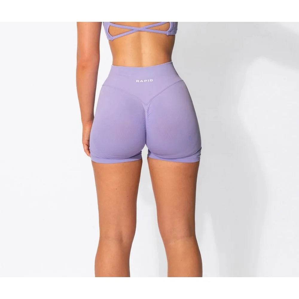 Women's Low Waist Seamless Yoga Shorts - Scrunch Bum Design - Buy Center