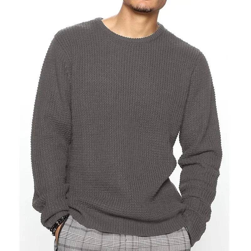 Btsukimi Men's Knitted Sweater - Casual Round Neck Pullover for Autumn - Buy Center