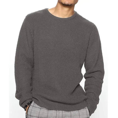 Btsukimi Men's Knitted Sweater - Casual Round Neck Pullover for Autumn - Buy Center