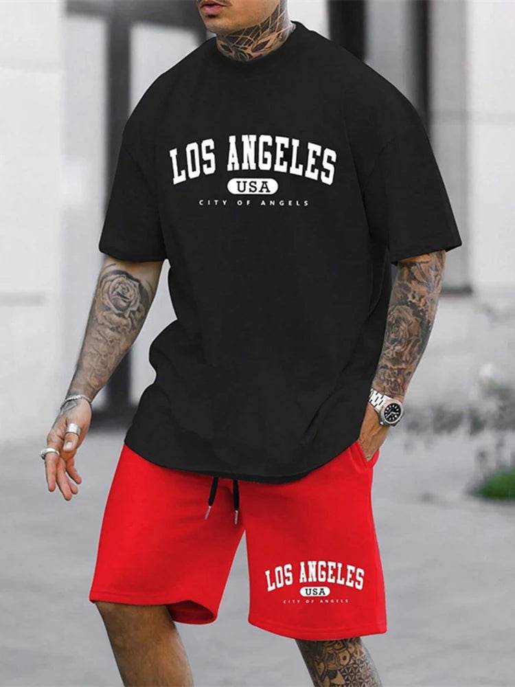 Men's Summer Casual Two-Piece Short Sleeve T-Shirt & Shorts Set - Buy Center