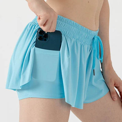 INLUMINE Women's 2-in-1 Flowing Sports Shorts - Butterfly Design - Buy Center