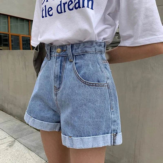 Trendy High Waist Denim Shorts for Women - Summer 2024 Style - Buy Center