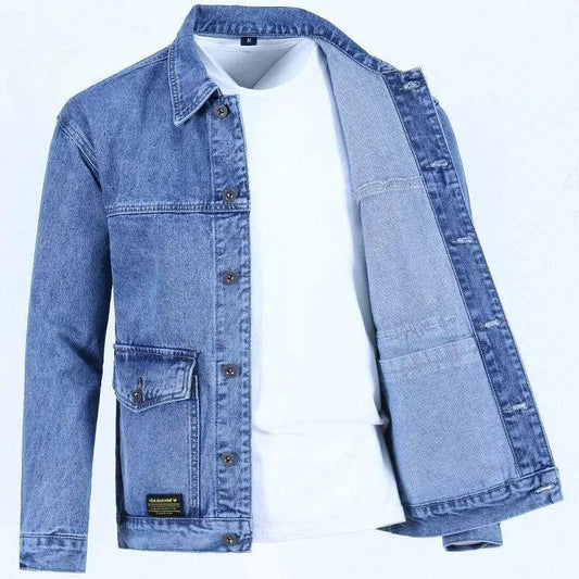 Trendy Men's Denim Jacket - Loose Fit, Vintage Style for Autumn - Buy Center