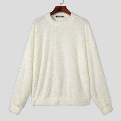 INCERUN Mens Casual Pullover - Korean Style Solid Long Sleeve Sweater - Buy Center