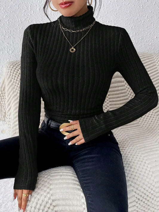 Women's Turtleneck Sweater - Casual Slim Fit Long Sleeve Top - Buy Center