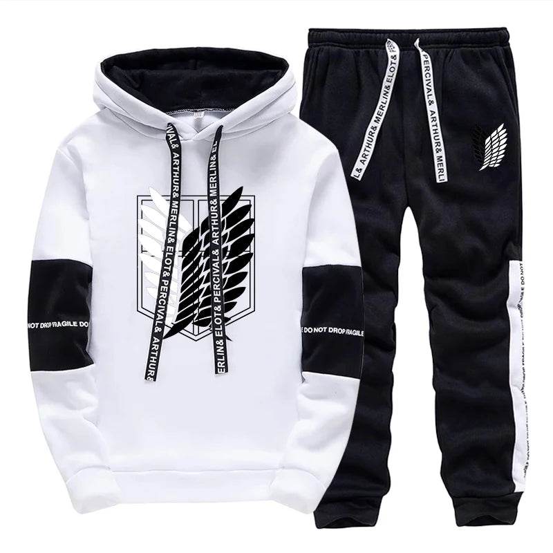 Men's Casual Tracksuit Set - Hooded Sweatshirt & Joggers for Daily Wear - Buy Center