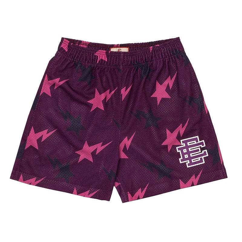 Eric Emanuel Men's Floral Printed Mesh Shorts - 2025 Summer Gym Style - Buy Center