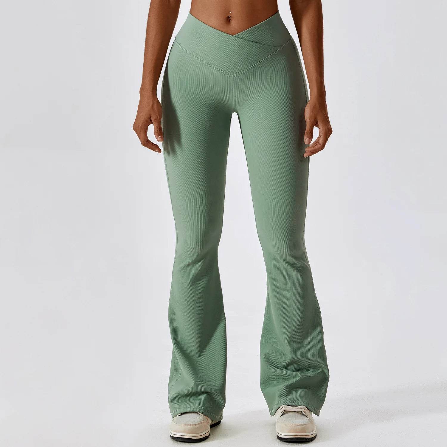 SWELTERING High Waist Flare Leggings for Women - Gym & Dance Fit - Buy Center