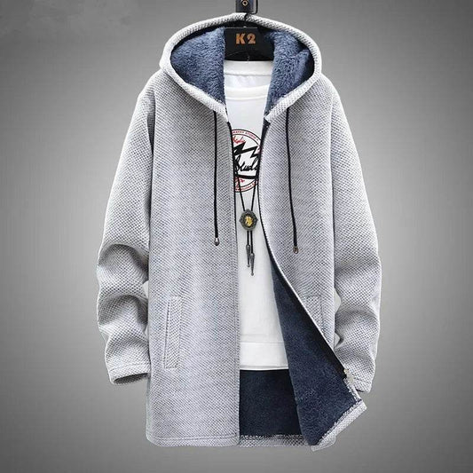 FAVOCENT Men's Winter Fleece Cardigan - Slim Fit Hooded Jacket - Buy Center