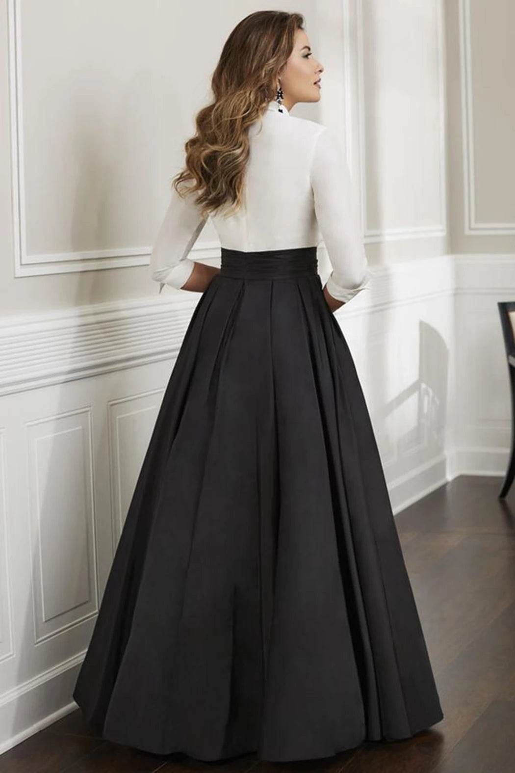 Black Satin Maxi Skirt for Women - A-Line, High Waist, Floor Length - Buy Center
