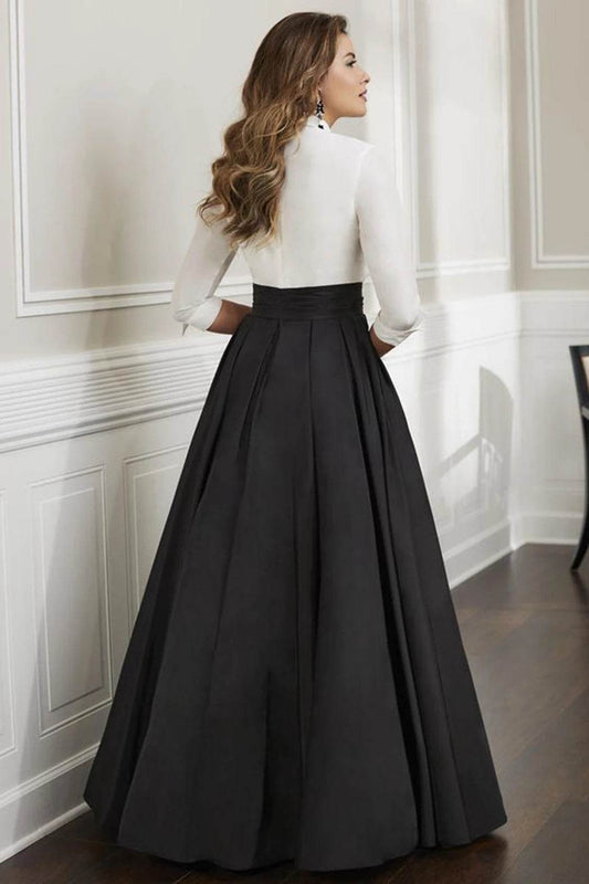 Black Satin Maxi Skirt for Women - A-Line, High Waist, Floor Length - Buy Center