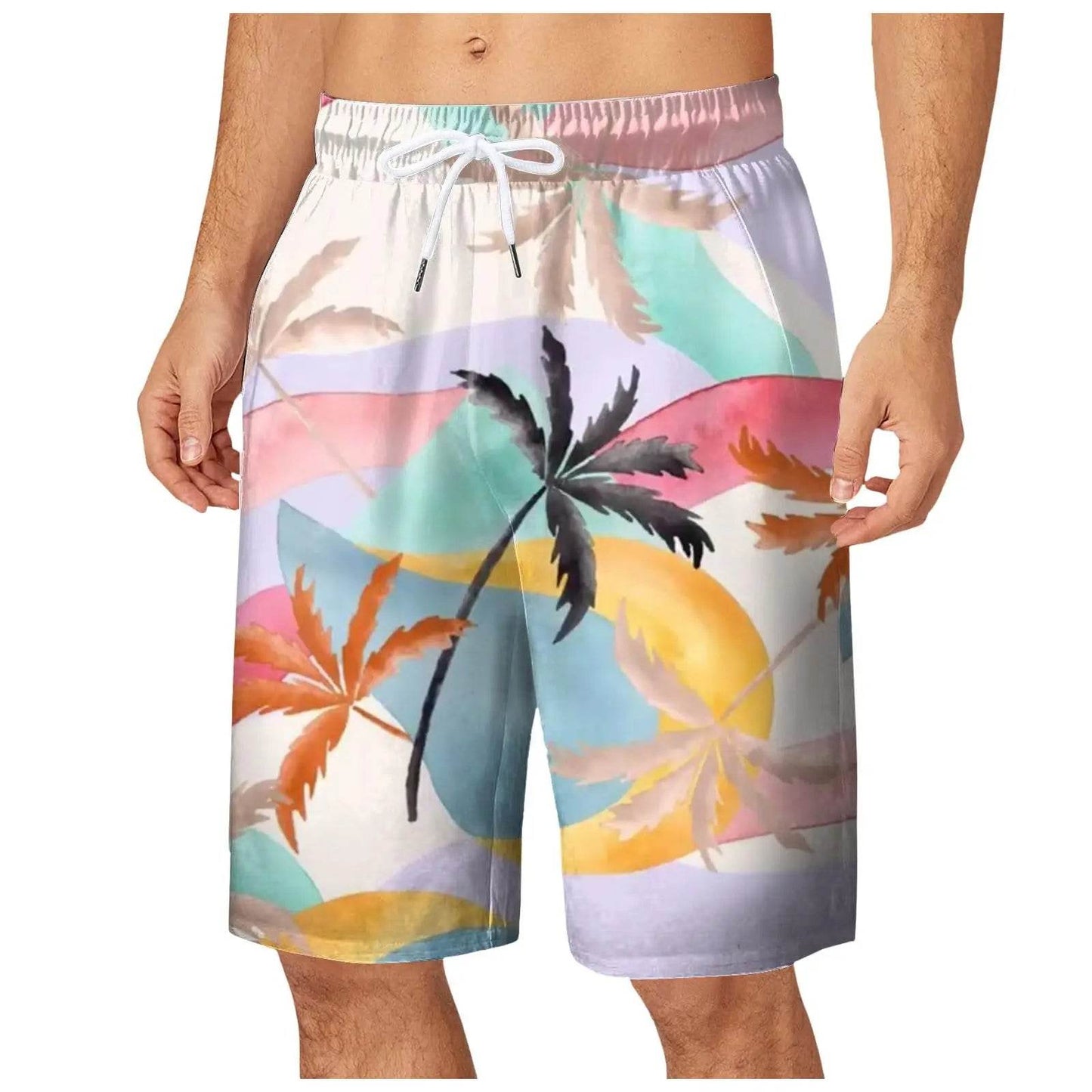 Men's Palm Tree Gradient Fashion Shorts - Quick Dry Summer Swim Trunks - Buy Center