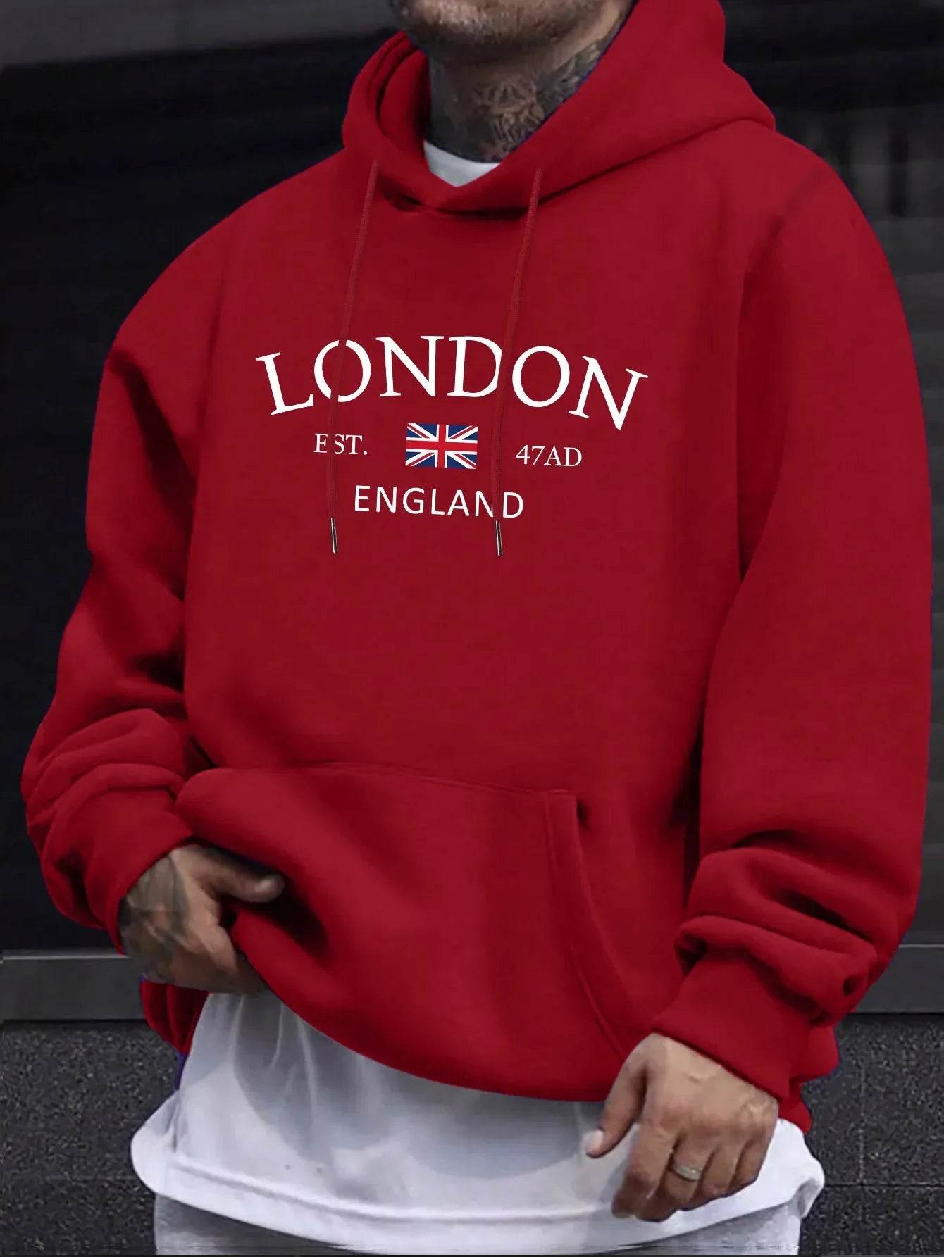 OLOEY Men's Casual Printed Hoodie - Autumn & Winter Long Sleeve - Buy Center