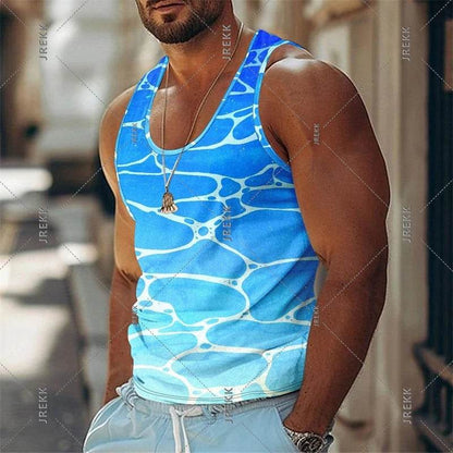 2025 Casual Funny Tank Top for Men - 3D Print, Quick Dry Basketball Vest - Buy Center