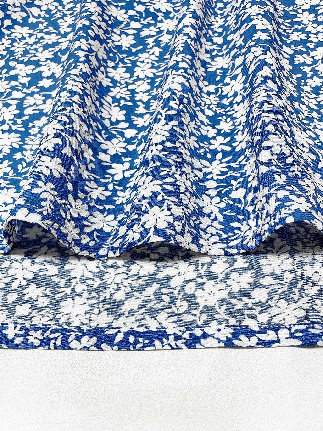 Women's Boho Floral Print Midi Dress - Puff Sleeve, Square Neck - Buy Center