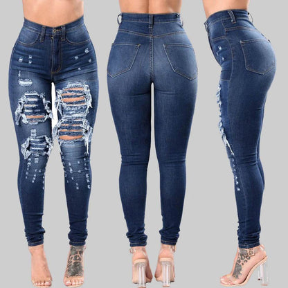 Liva Girl High Waist Ripped Jeans for Women - Skinny Denim Style - Buy Center