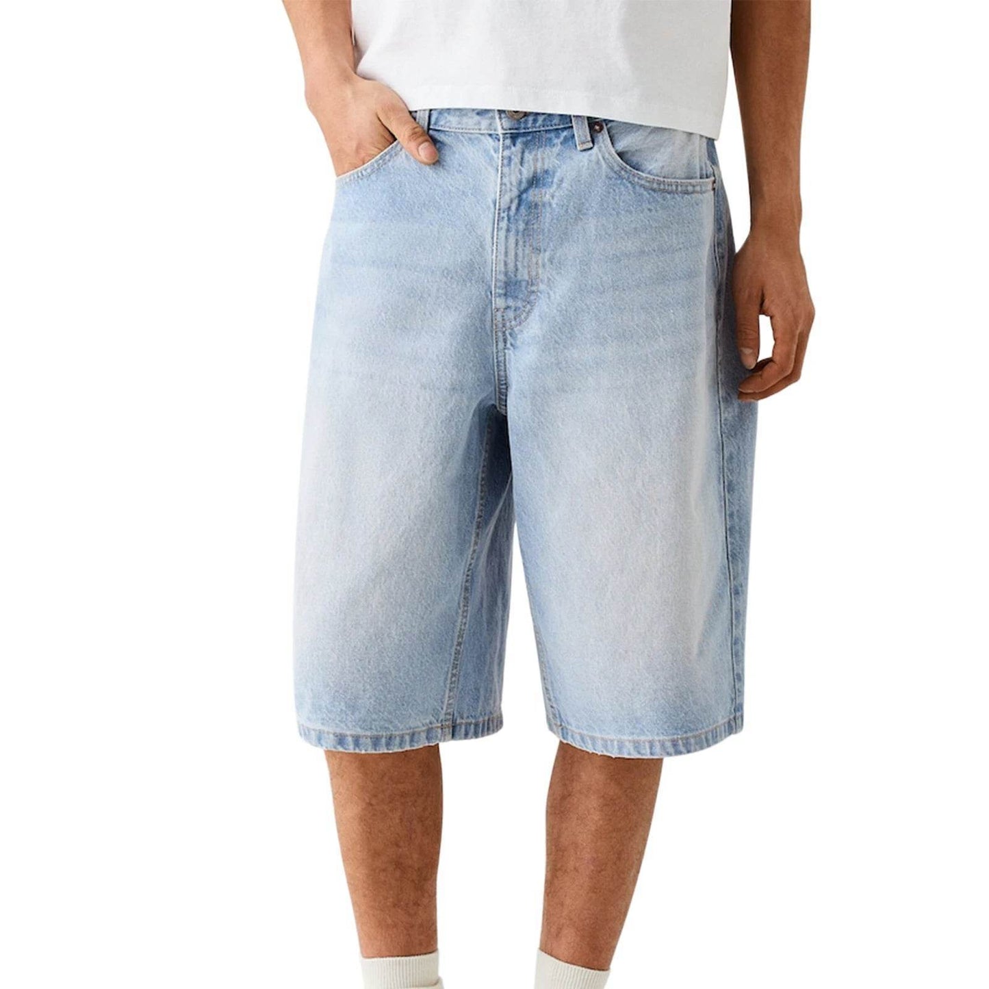 Trendy Men's Denim Shorts - Zipper Button Closure, Casual Summer Style - Buy Center