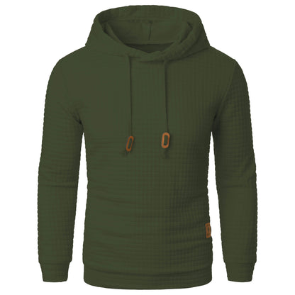 Men's Jacquard Plaid Hoodie - Warm Casual Long Sleeve Sweatshirt - Buy Center