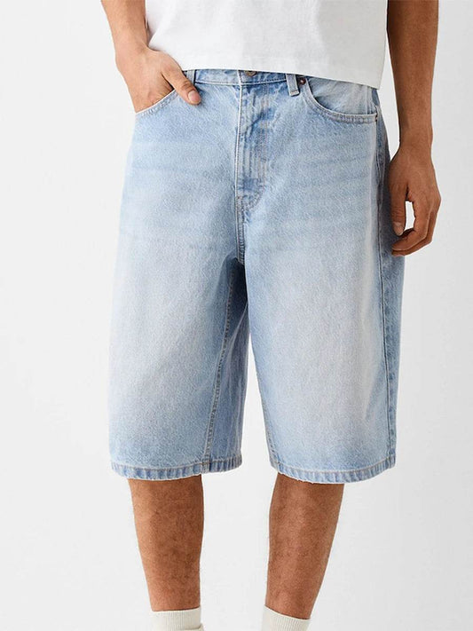 Trendy Men's Denim Shorts - Zipper Button Closure, Casual Summer Style - Buy Center