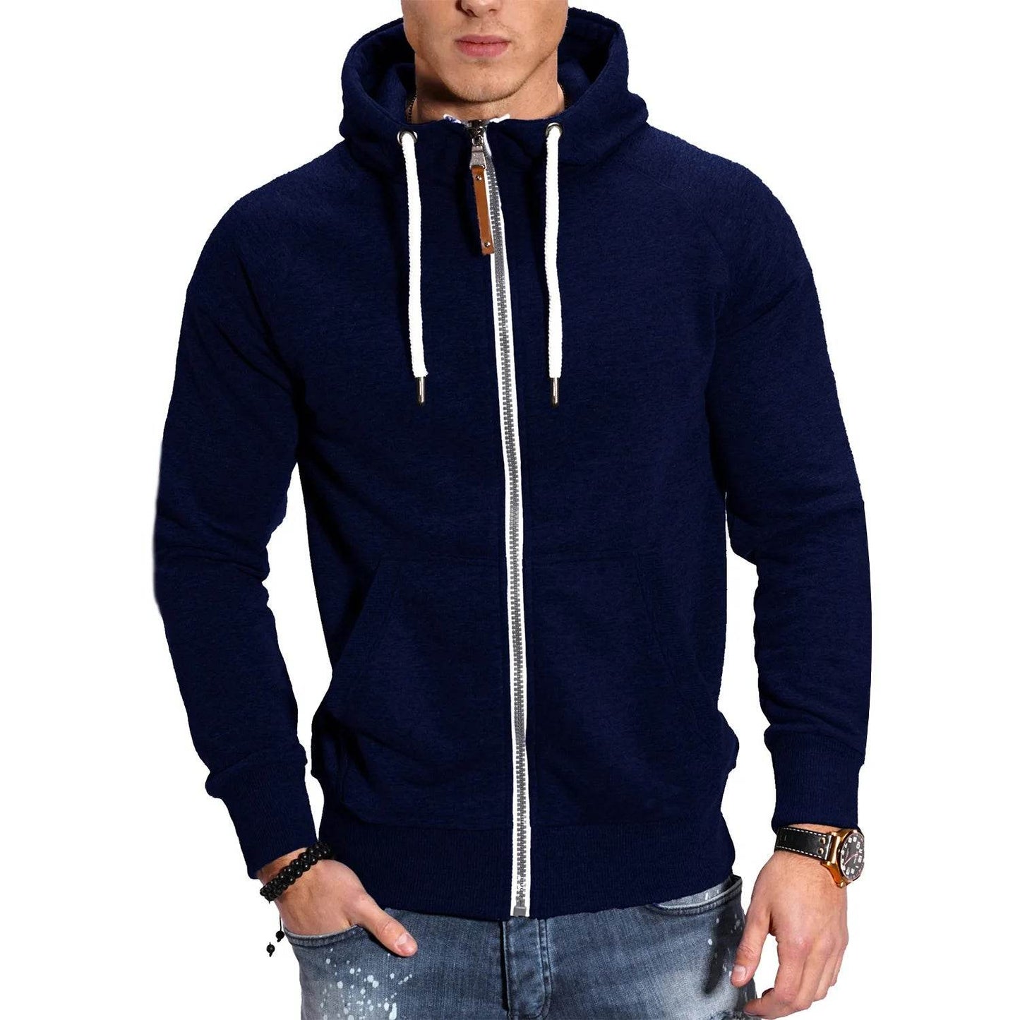 2024 Men's Hooded Cardigan - Zippered Casual Hoodie with Raglan Sleeves - Buy Center