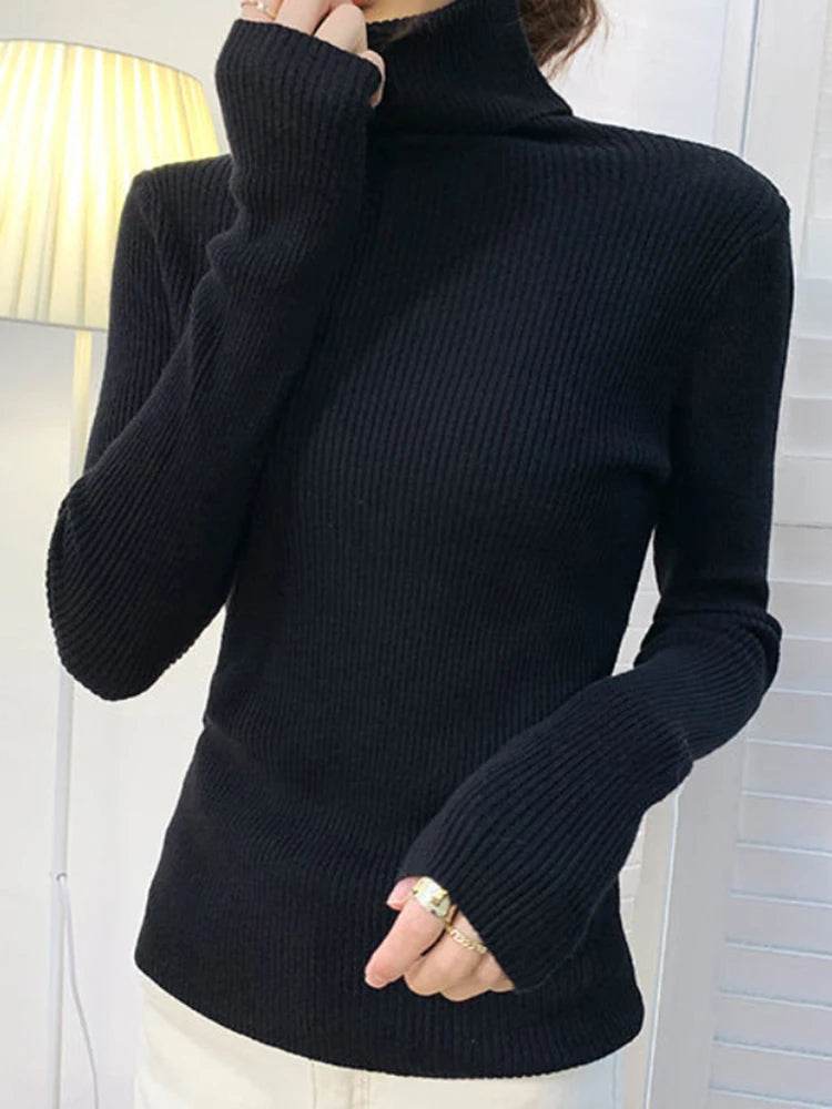 Women's Fall Turtleneck Sweater - Soft Cashmere Knit Pullover - Buy Center