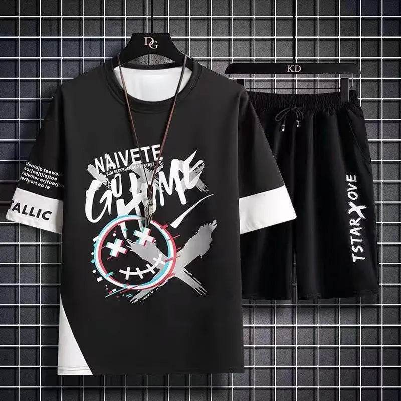 XMSFTD Men's Summer Fashion Tracksuit - Casual Short Sleeve Set - Buy Center