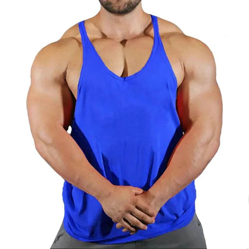 Men's Cotton Gym Singlet - V-Neck Bodybuilding Tank Top for Workouts - Buy Center