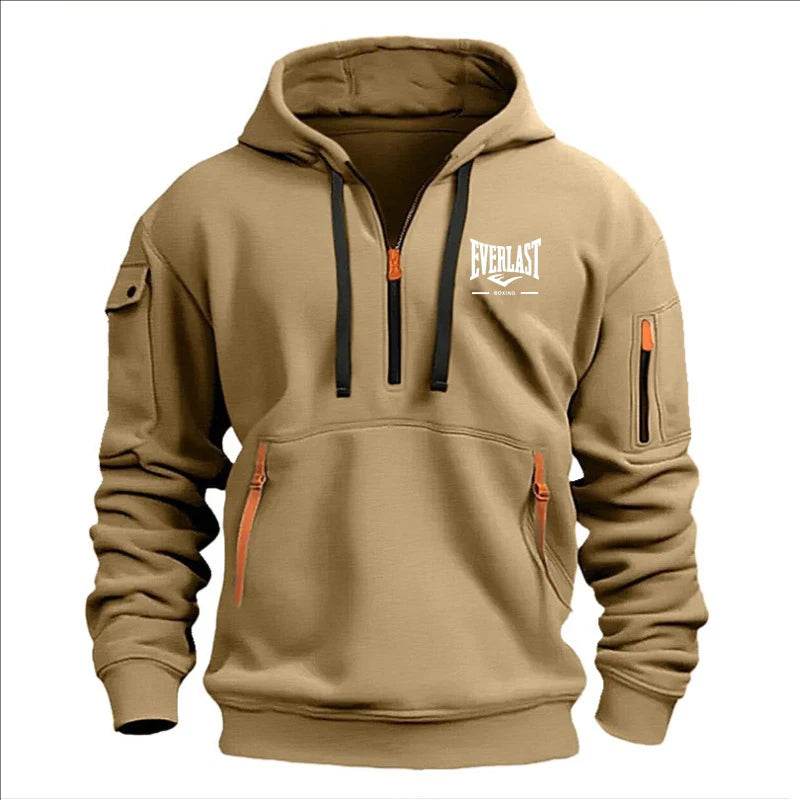 Stylish Men's Printed Hoodie - Multi-Zipper Design for Casual Comfort - Buy Center