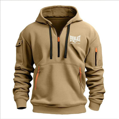 Stylish Men's Printed Hoodie - Multi-Zipper Design for Casual Comfort - Buy Center