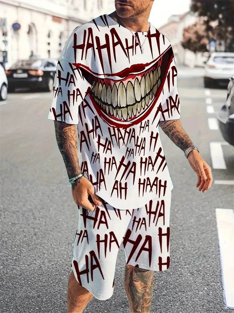 Yeae Plus Size Men's Summer Suit - Short Sleeve, Drawstring Shorts - Buy Center