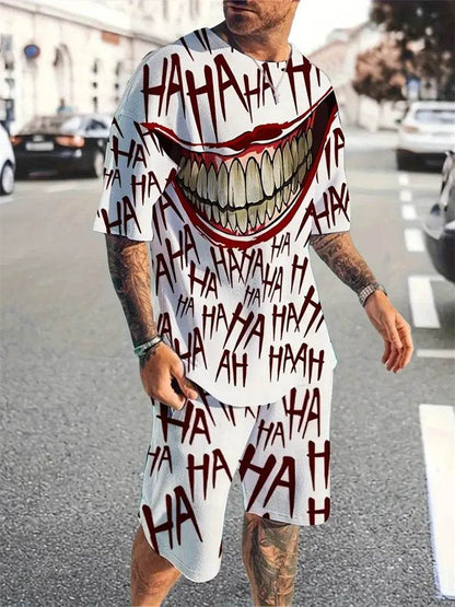 Yeae Plus Size Men's Summer Suit - Short Sleeve, Drawstring Shorts - Buy Center