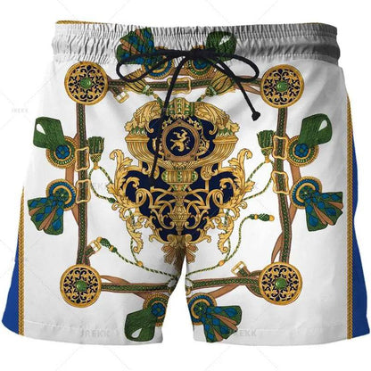 Luxurious 3D Printed Men’s Board Shorts - Hip Hop Beachwear for Summer - Buy Center