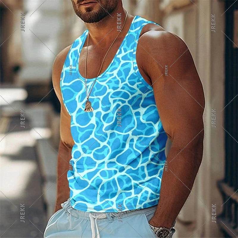 2025 Casual Funny Tank Top for Men - 3D Print, Quick Dry Basketball Vest - Buy Center